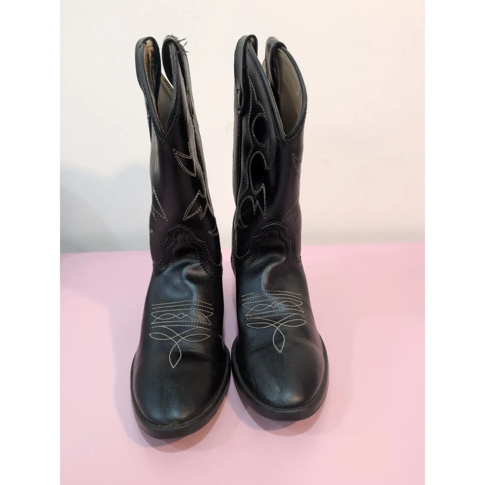 Boys Black Western Cowboy‎ Boots Size 1